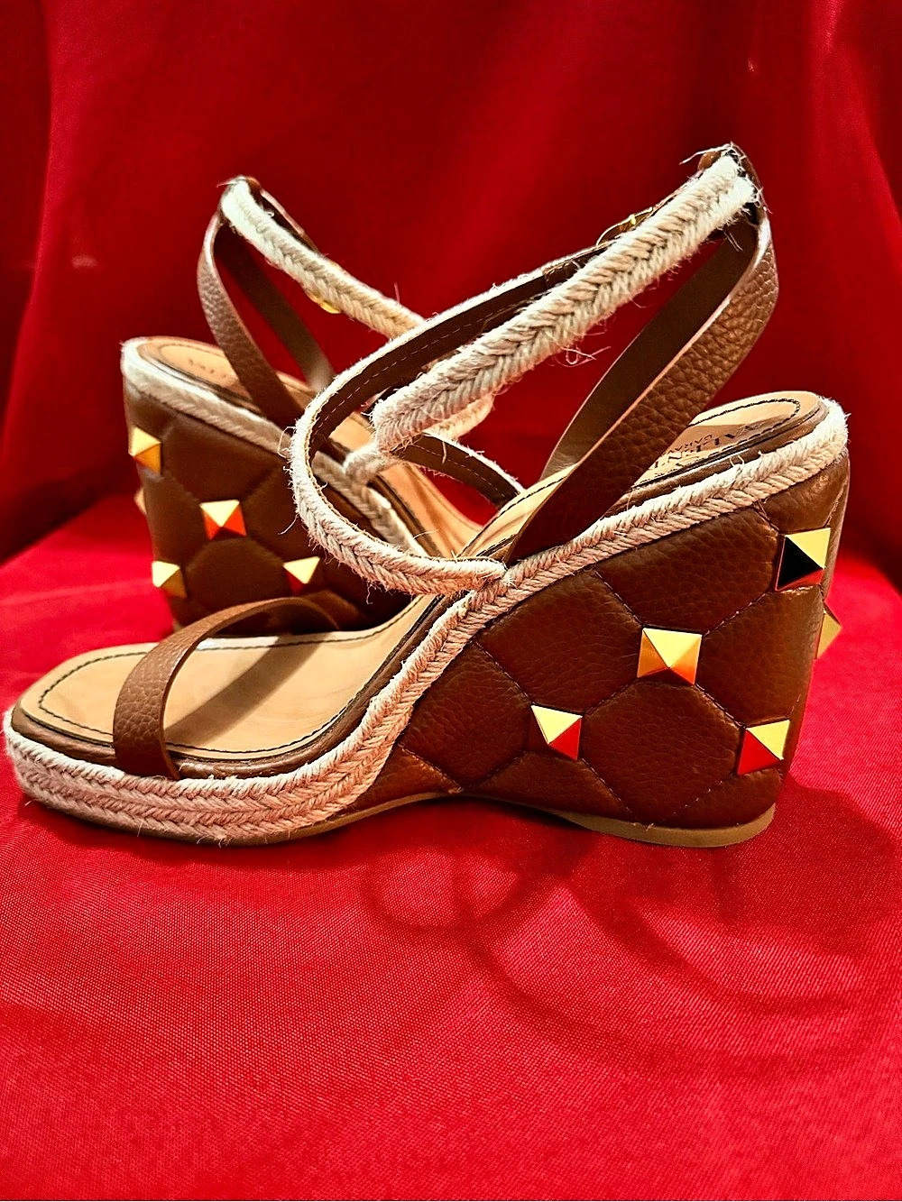 Valentino Garavani Rock Stud Wedge Heel Sandals
